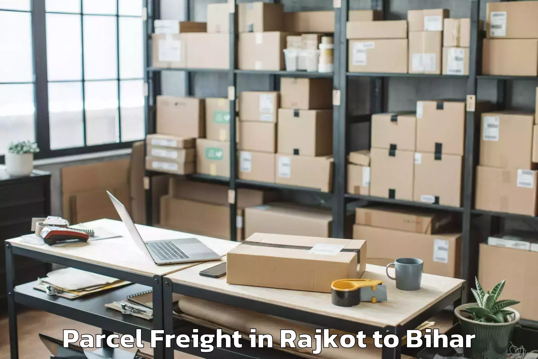 Discover Rajkot to Barharia Parcel Freight